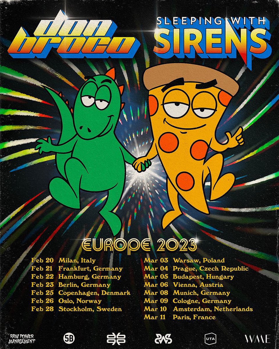 SWStheband's tweet image. It’s been too long, Europe! We are beyond excited to announce we’re coming back &amp;amp; joining @DONBROCO for a special Co-headlining tour starting in February!

Tickets go on sale Wednesday, 26 October at 10AM local time.