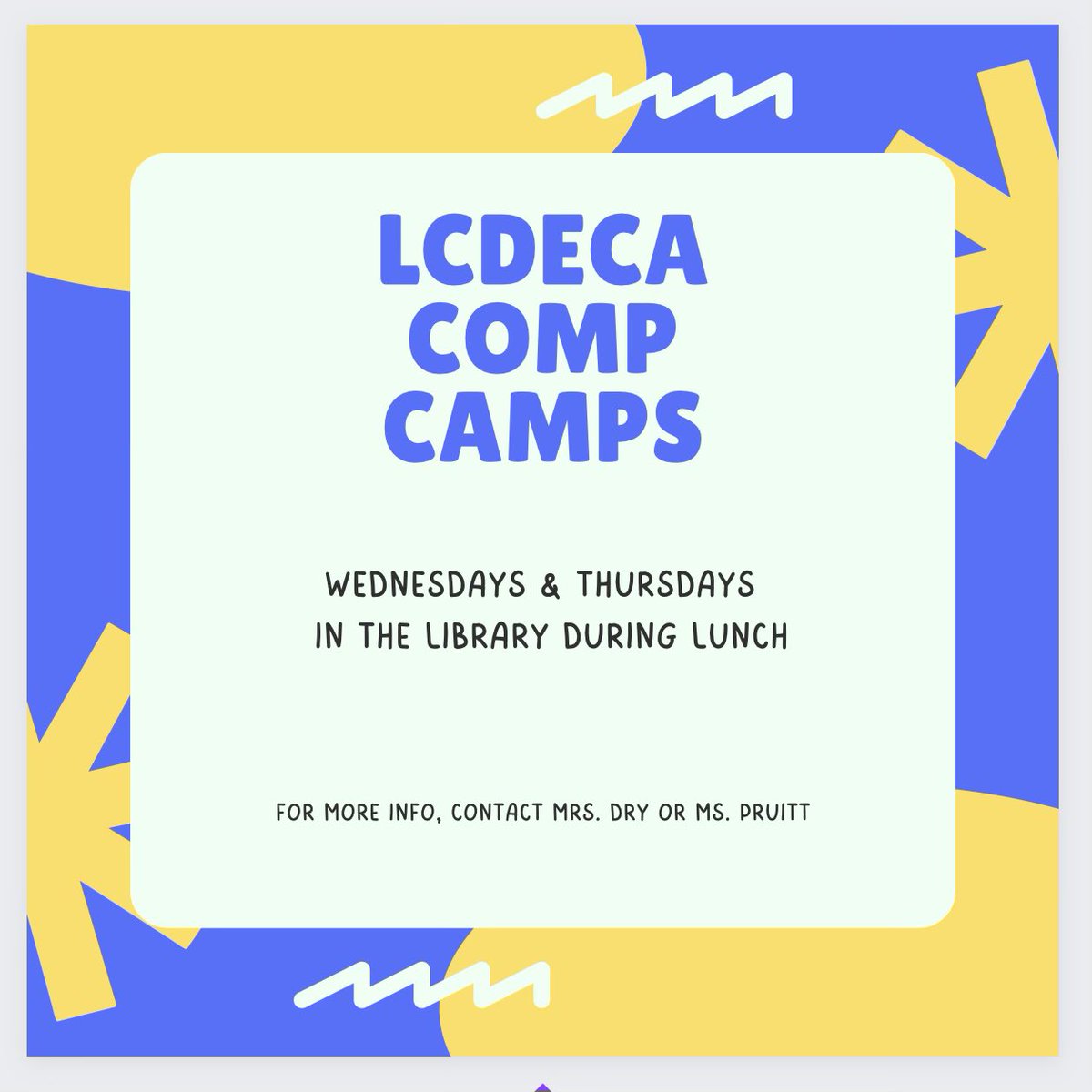 Come see us starting this week for competition help!