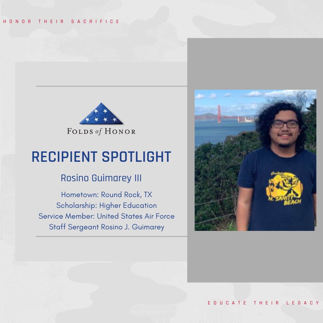 Folds of Honor on Twitter "Scholarship recipient Rosino Guimarey III