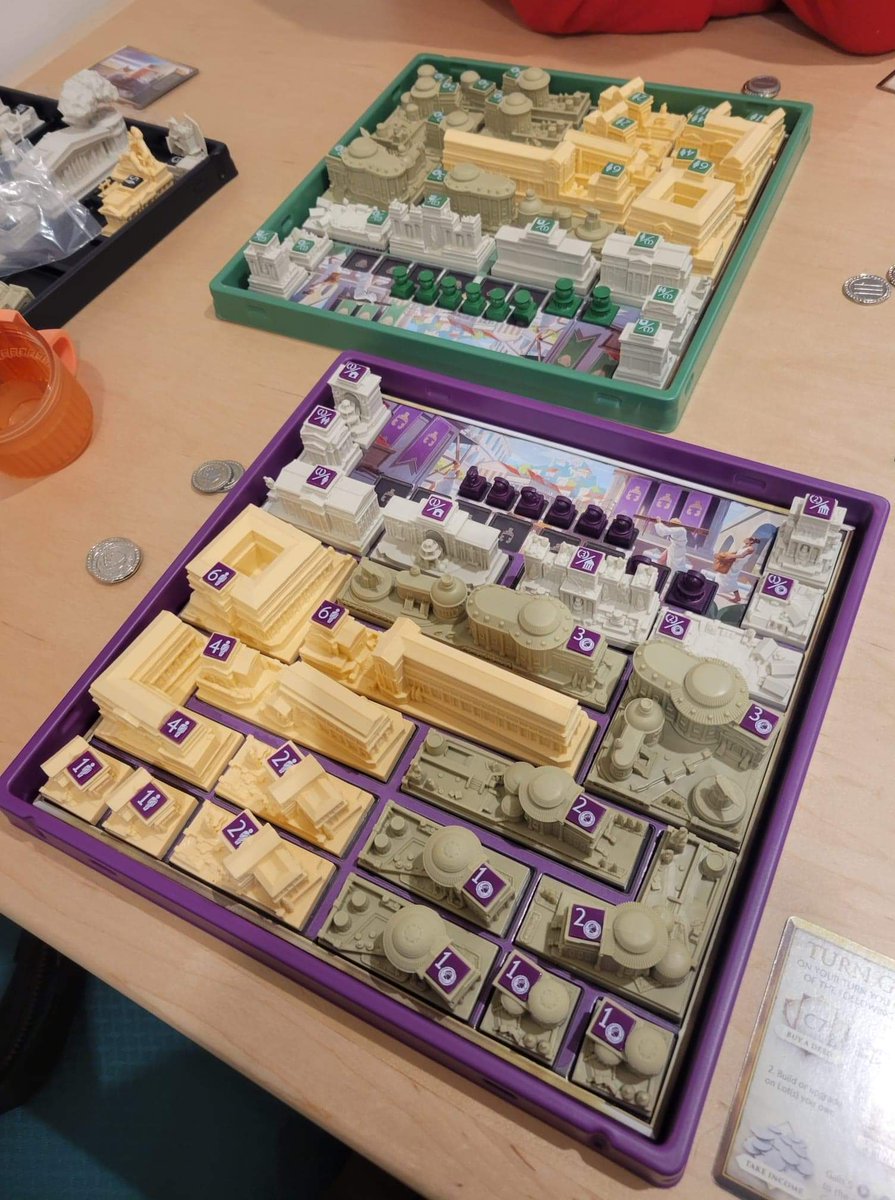 ryanpatrickh's tweet photo. We were lucky to have Dwayne teach us his copy of Foundations of Rome. We have loved getting to play games recently with @bishopbroly and Alicia. They are such an awesome couple and great ambassadors for the hobby. Also, the game was a blast.  Would play it anytime. https://t.co/UB4qYuY7NB