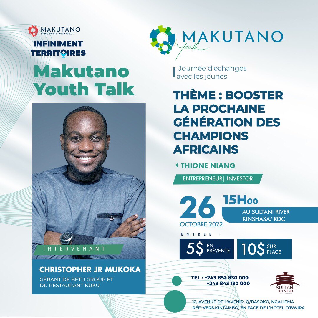 IciAilleursmag's tweet photo. #MakutanoforYouth 
#Edition2022

Nous aurons le plaisir d’avoir Monsieur Christopher Jr Mukoka pour cette rencontre Makutano dédiée à la jeunesse afin de nourrir nos échanges sur la prochaine génération des champions africains ! 

1/3 https://t.co/hAmL00gHJi