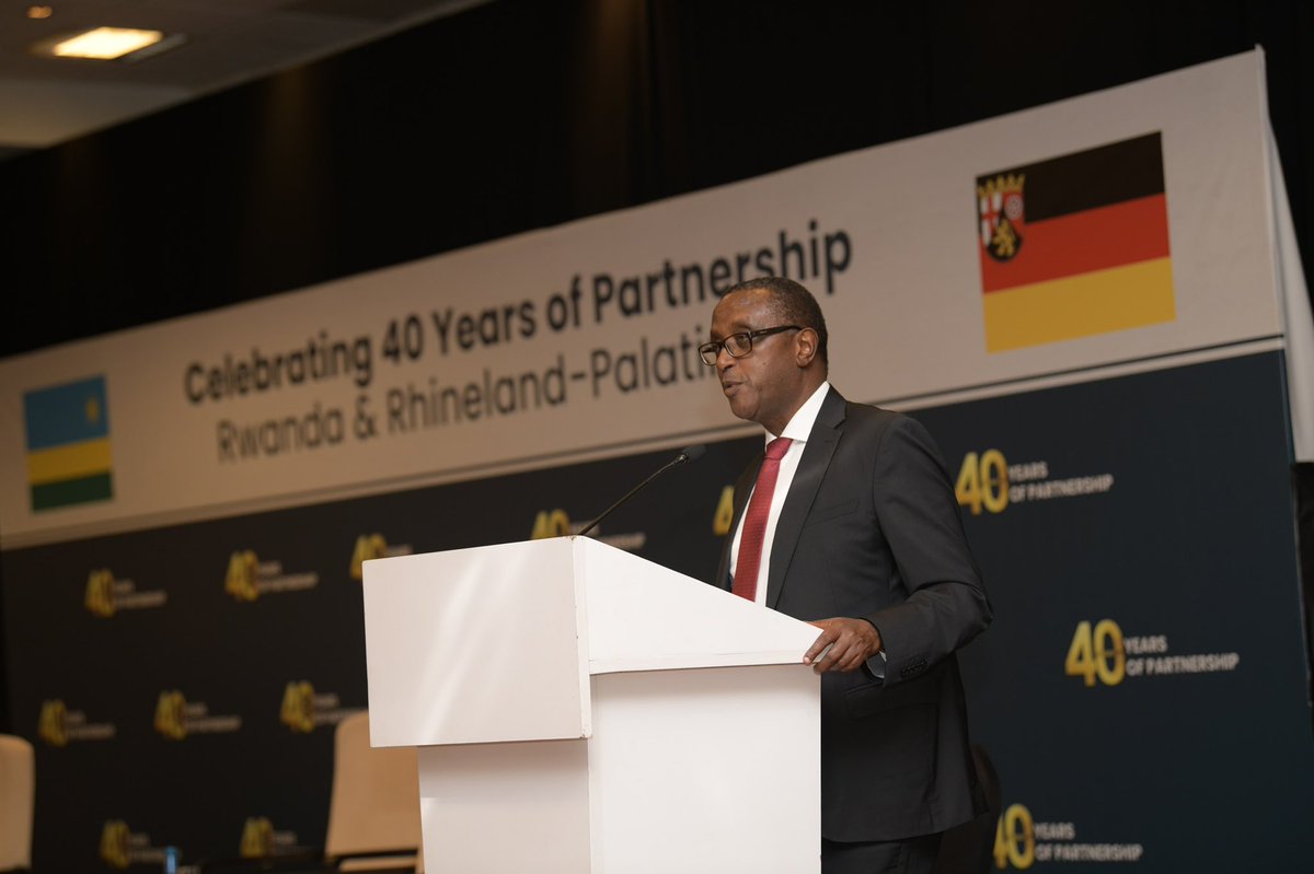 In his remarks, the guest of honor, Minister @Vbiruta reiterated the appreciation from @RwandaGov and value over the contribution of Rhineland-Palatinate in the socio-economic development of Rwanda through the partnership celebrated today.