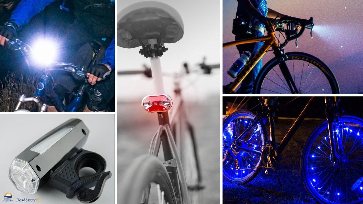 RoadSafetyBC's tweet image. For those still riding, it's a good time to make sure you have a plan for visibility this winter. Lights, lights, lights! 
#cyclingBC #ShiftIntoWinter