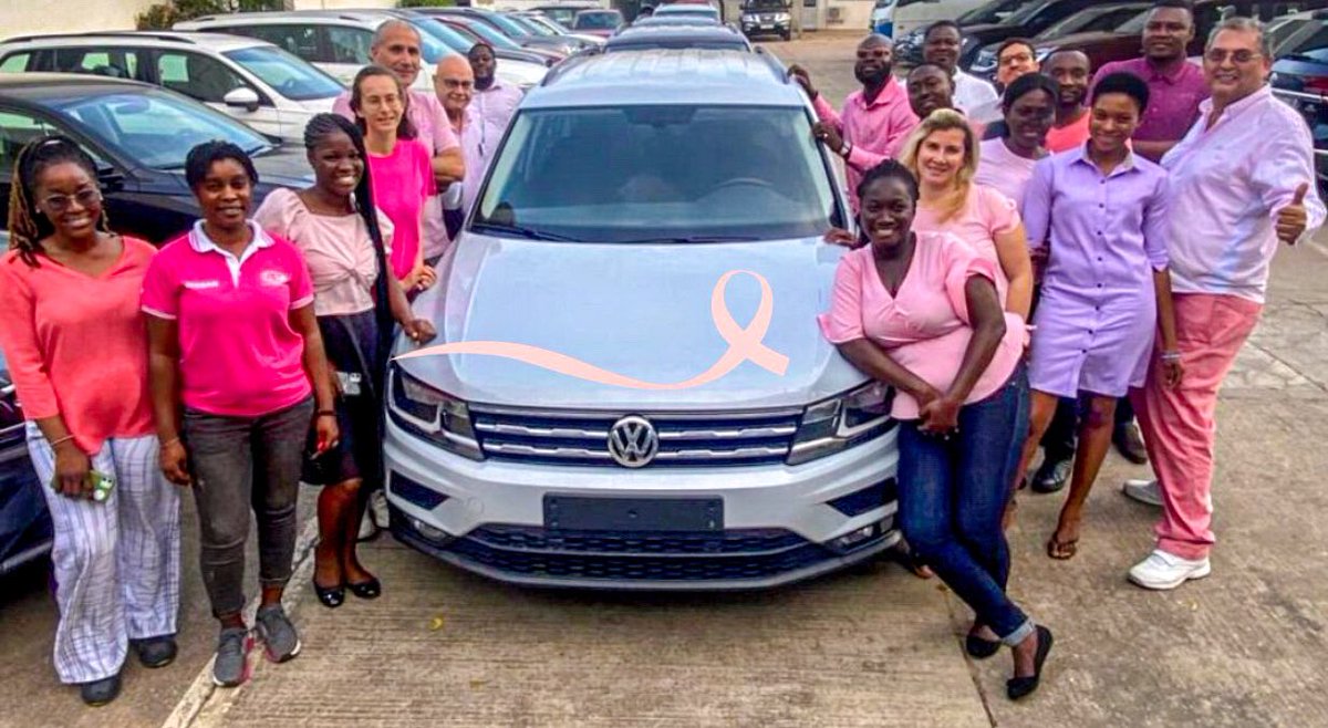 vw_uml's tweet photo. October is Breast Cancer Awareness Month ๐
Our team dressed in pink reminding the importance of breast checkup and early diagnosis #fightinpink
.
#volkswagenghana #universalmotors #ghana #breastcancerawareness https://t.co/QY4toIsxk1