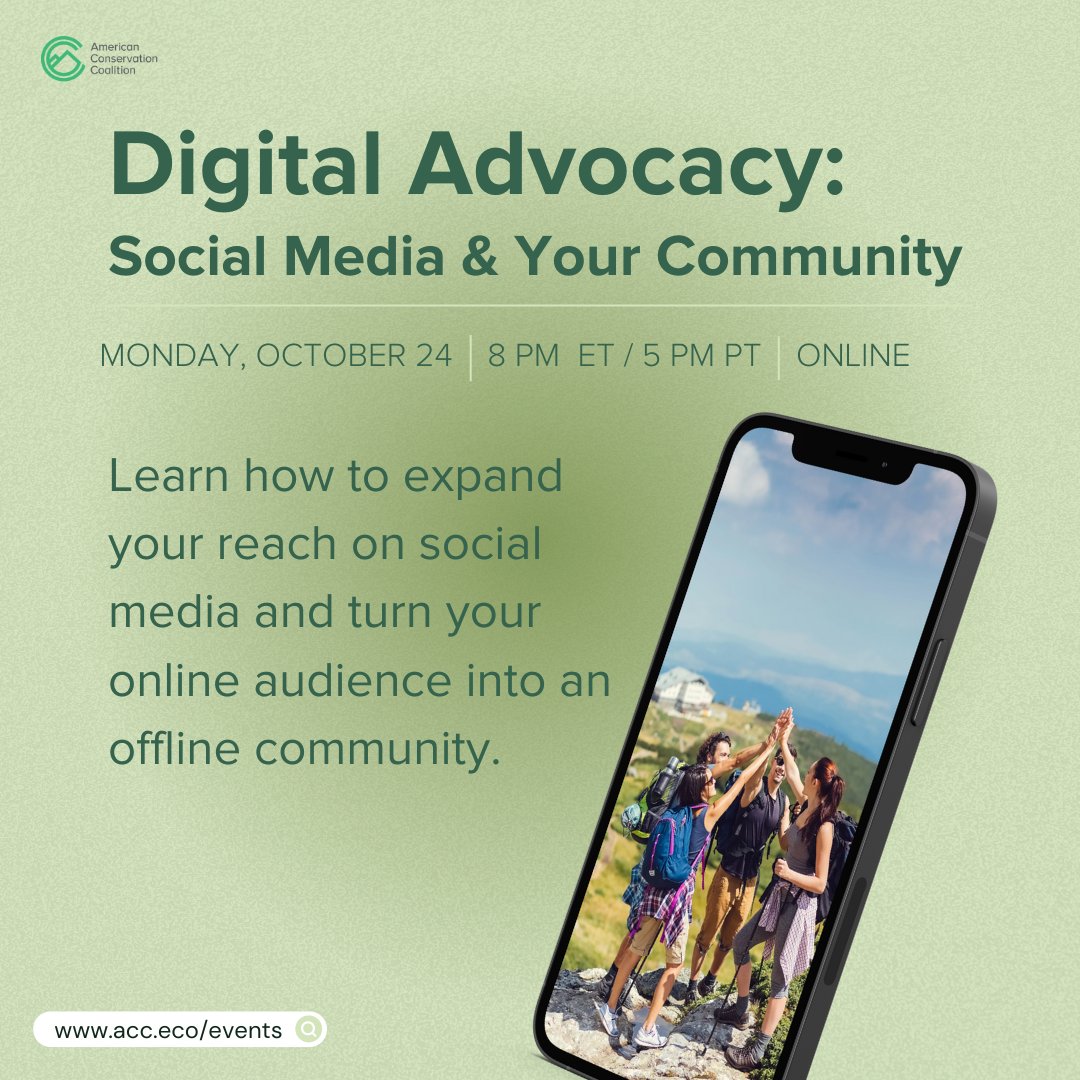 We'll see you TONIGHT at 8 pm ET! Learn how to use social media as a tool to build community and advocate for the issues you care about. Register: hubs.li/Q01qwHJT0