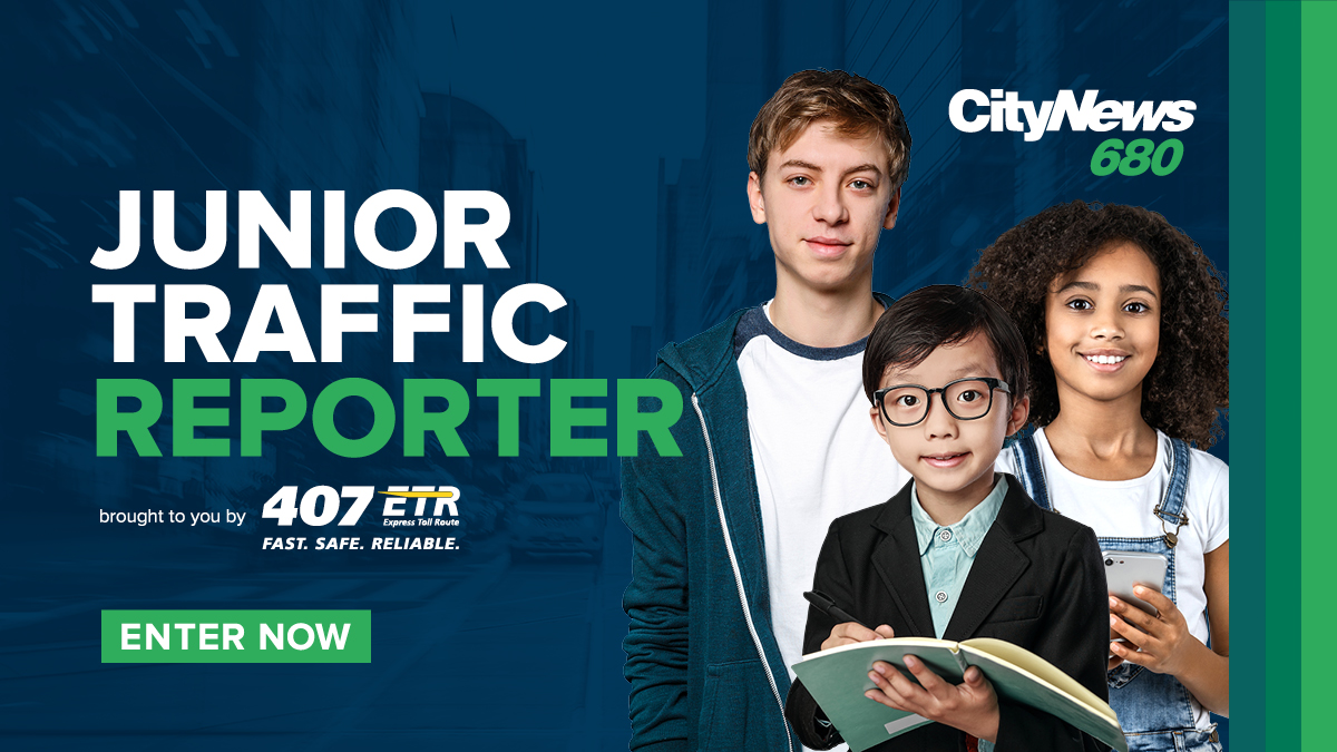 Could you be the next Junior Traffic Reporter? If you or someone you know is a student between grades 1-12 you could WIN $500 for you and $500 for your school! Details at bit.ly/3CyvANI Brought to you by @407ETR.
