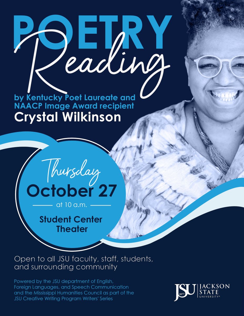 On Thursday, Oct. 27, join us for a poetry reading with @CrystalWilki!