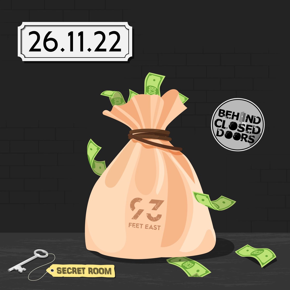 It’s time to take a trip to a little room upstairs on Brick Lane…🧱

Who will be joining us on this special mission?💰💴

Tickets out Friday at 11am.

More info TBA…