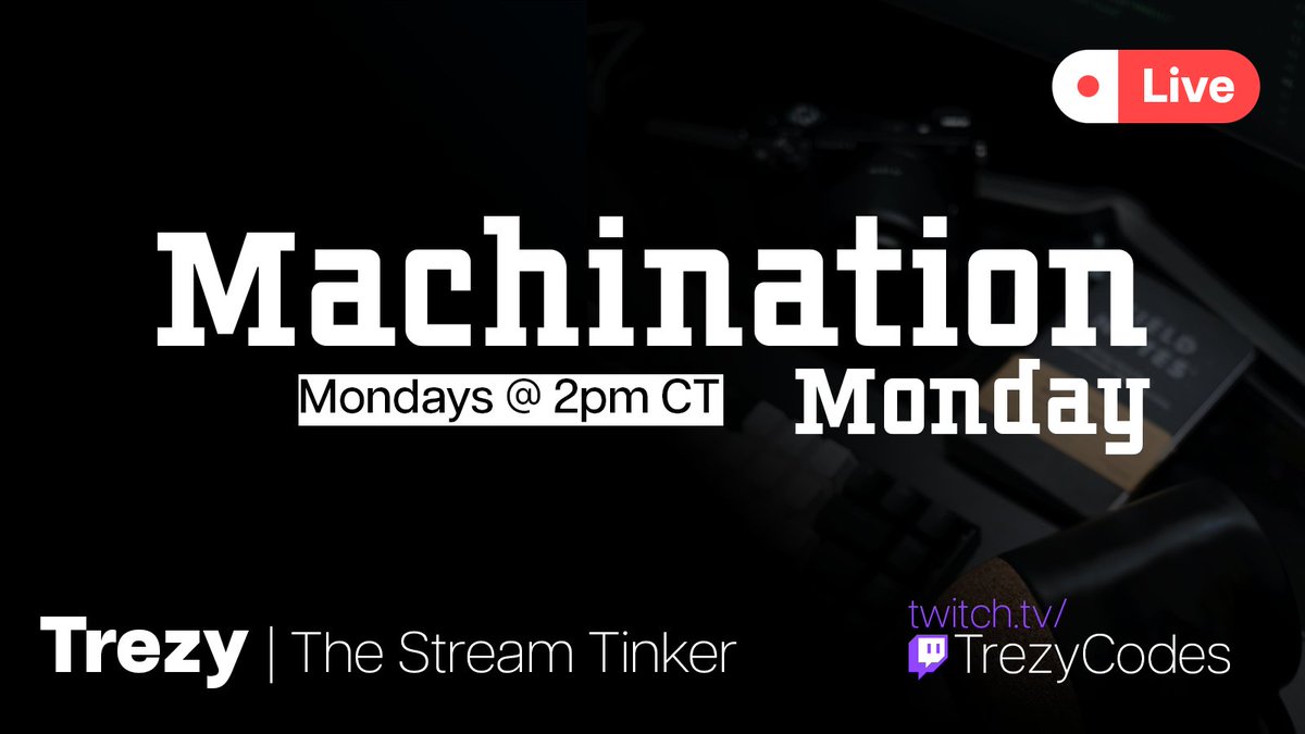 TrezyCodes's tweet image. Today we're talking @Twitch's updates to IRL streaming, as well as Next.js Conf! Join me for Machination Monday!
twitch.tv/TrezyCodes