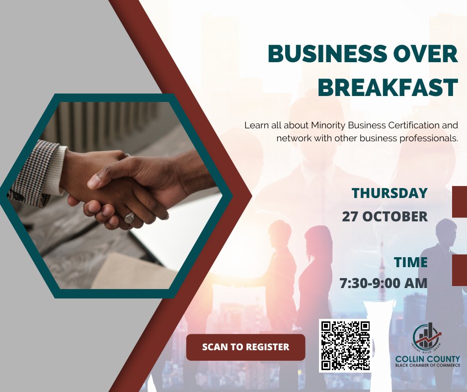 CCBLKCHAMBER's tweet photo. How you can obtain the #MinorityBusinessCertification and why is it so important? Join our next Business Over Breakfast Event to find out. 👀

Register NOW – it’s FREE: https://t.co/8GUzmZMllX https://t.co/wb7Lz9YMvd