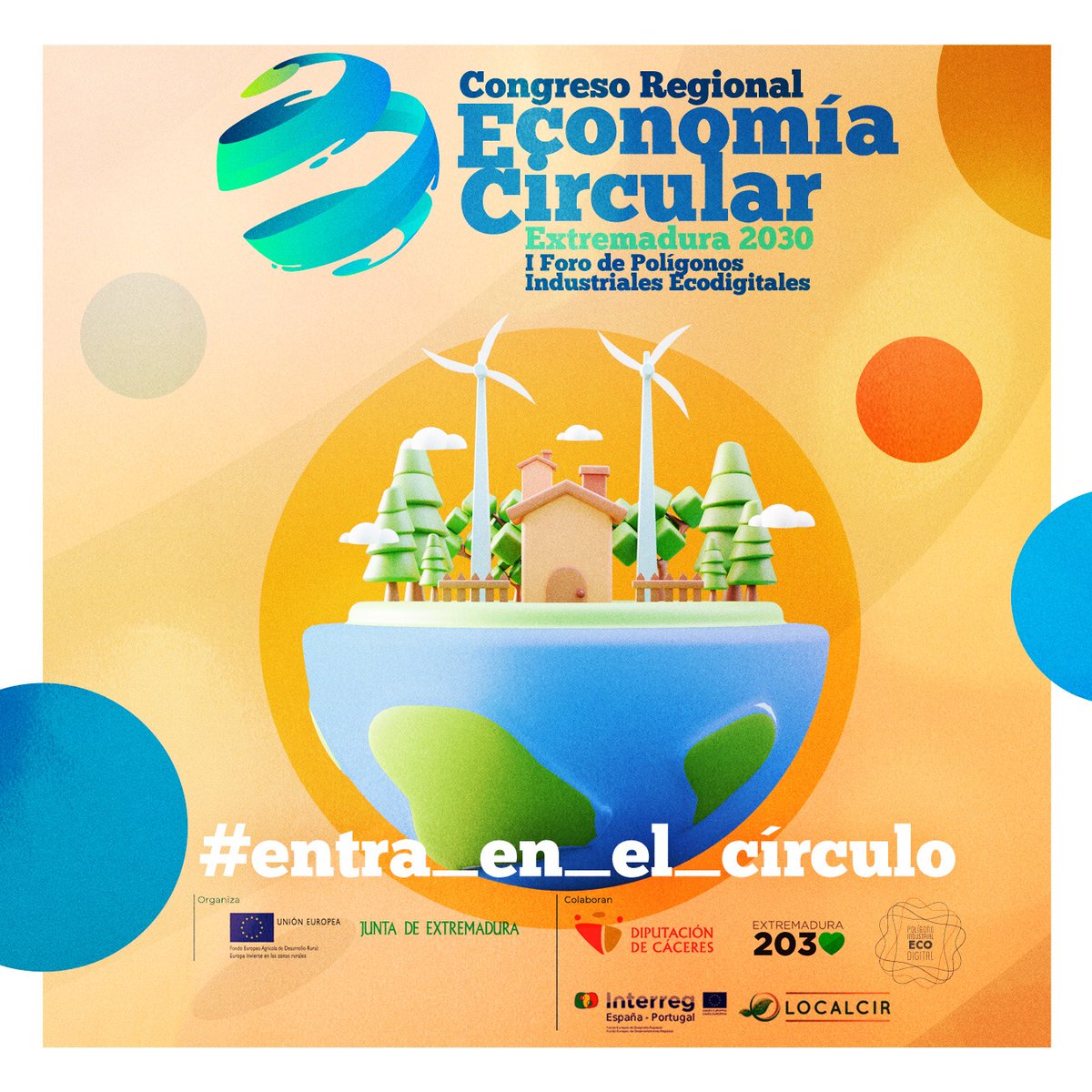 I Congreso Regional de Economía Circular Extremadura 2030.💚Cáceres 4 de Noviembre de 2022. ¡NO TE QUEDES FUERA Y ENTRA EN EL CÍRCULO!🌍
INSCRIPCIONES: congresoextremadura2030.es

#economiacircular #participaenelcambio #entraenelcirculo