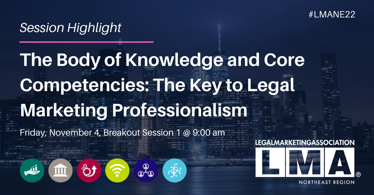 Session Highlight!

Join two of the creators of the <a href="/LMAintl/">LMA International</a> Body of Knowledge for a dynamic discussion of how the “BoK” can help us raise and maintain performance standards in our profession.

Sign up for #LMANE22 today: bit.ly/3Sr386d

#LMAmkt