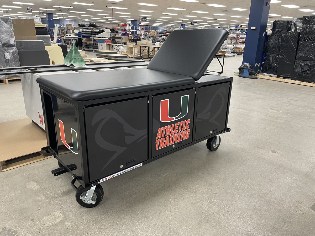 PHSAthleticEdge's tweet photo. This beauty is going to look great on the sidelines! Thank you to the Canes at the University of Miami & our partners at @HenrySchein for another successful project! #wehavetheedge #smartcarts #sidelinesolutions @MiamiHurricanes https://t.co/ZCOV0pGDmT
