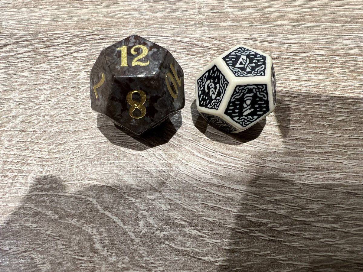 #dicechallenge - day 24 - lucky - Lucky and very satisfying, the D12 from my granite set is slightly oversized.  It took me far too long to play a heavy hitting character to use this on a regular basis.  Tends to roll pretty well too.