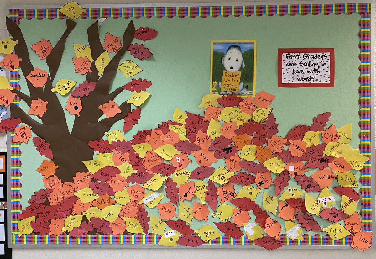 MrsHunterRoom7's tweet photo. First graders at OPR are falling in love with words!  🍁 ❤️ ✏️  Great idea, Mrs. Diamandis for an interactive shared board for our first grade word lovers!  @oprschool https://t.co/dLbO7dC0y2