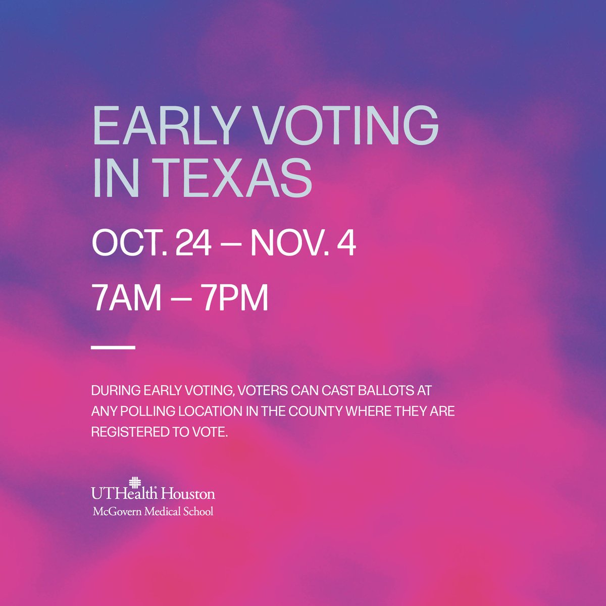 McGovern Med School on Twitter "GET OUT AND VOTE! Early voting for the