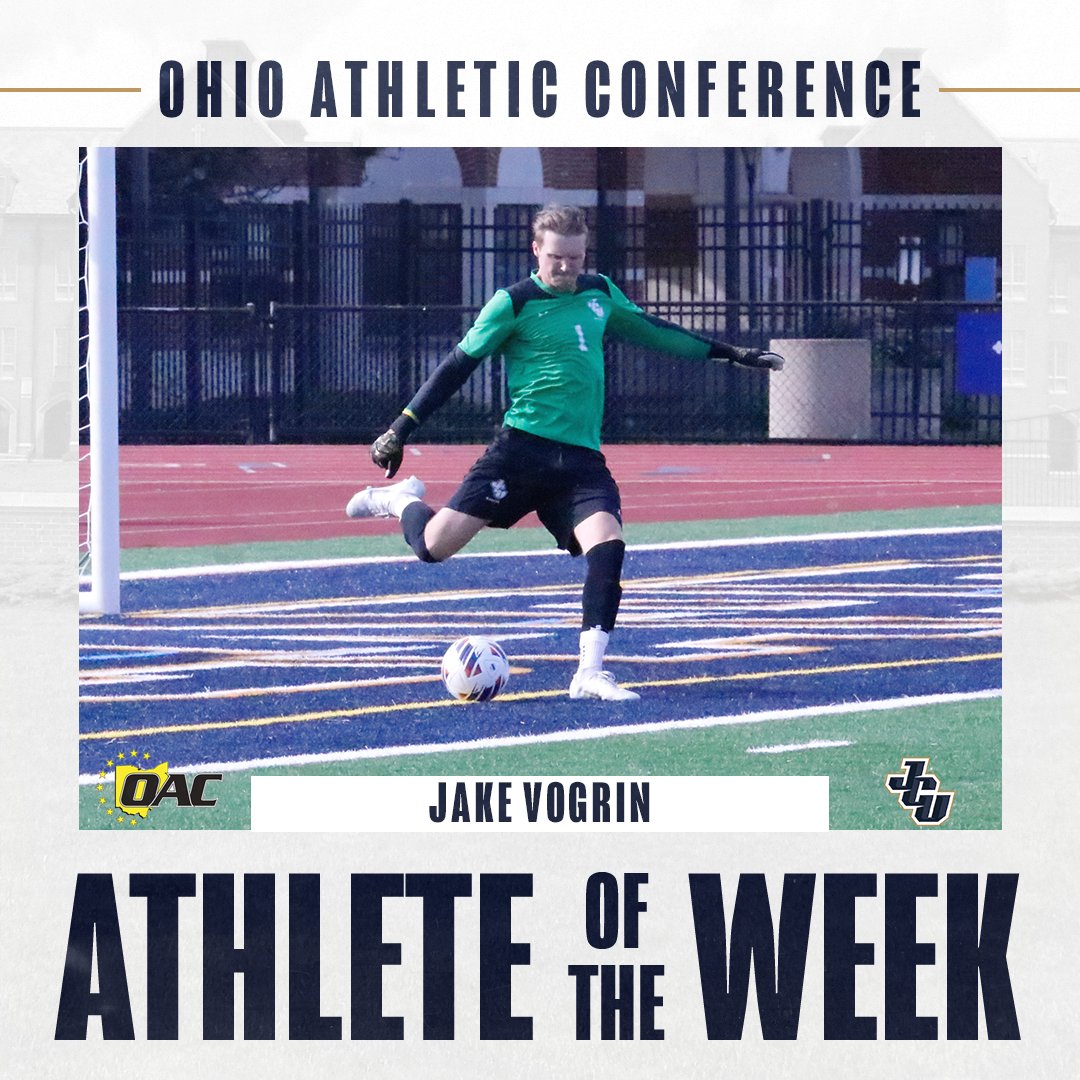 MSOC: Jake Vogrin is the OAC Defensive Player of the Week! Jake kept two clean sheets for the Blue Streaks in a pair of road trips to Columbus ⚡️ 📰 jcusports.com/news/2022/10/2… #GoStreaks ⚡️ @jcumenssoccer