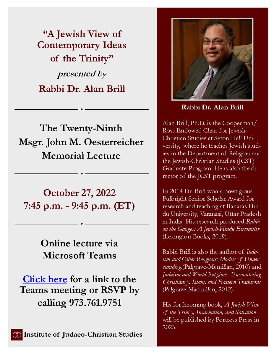 kavvanah's tweet photo. A Jewish View of Contemporary Ideas of the Trinity - Thursday, October 27th- 7:45-9:45 via Teams #Moltmann #Rahner #bitheism #Trinity #modalism #Heschel #Rosenzweig #shekhinah https://t.co/oVusr9CUUo