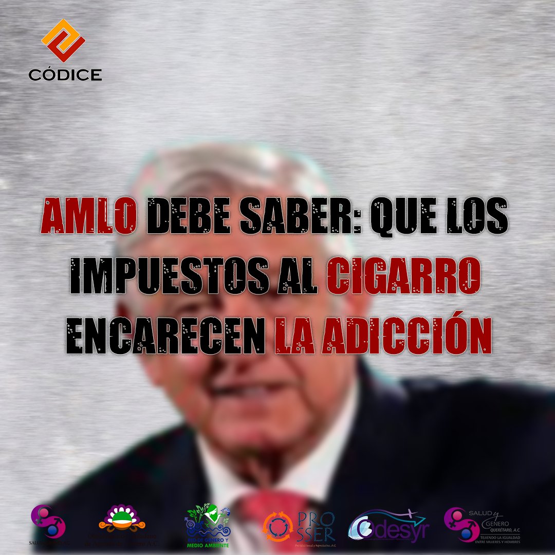 codicesc's tweet photo. Más de un millón de personas en México dejarán de fumar al aumentar los impuestos al tabaco.
#ExigimosElImpuestoAlTabaco #ImpuestosSaludables 
@MxSaludHable #EsPorTodos https://t.co/DEm9a3USA9