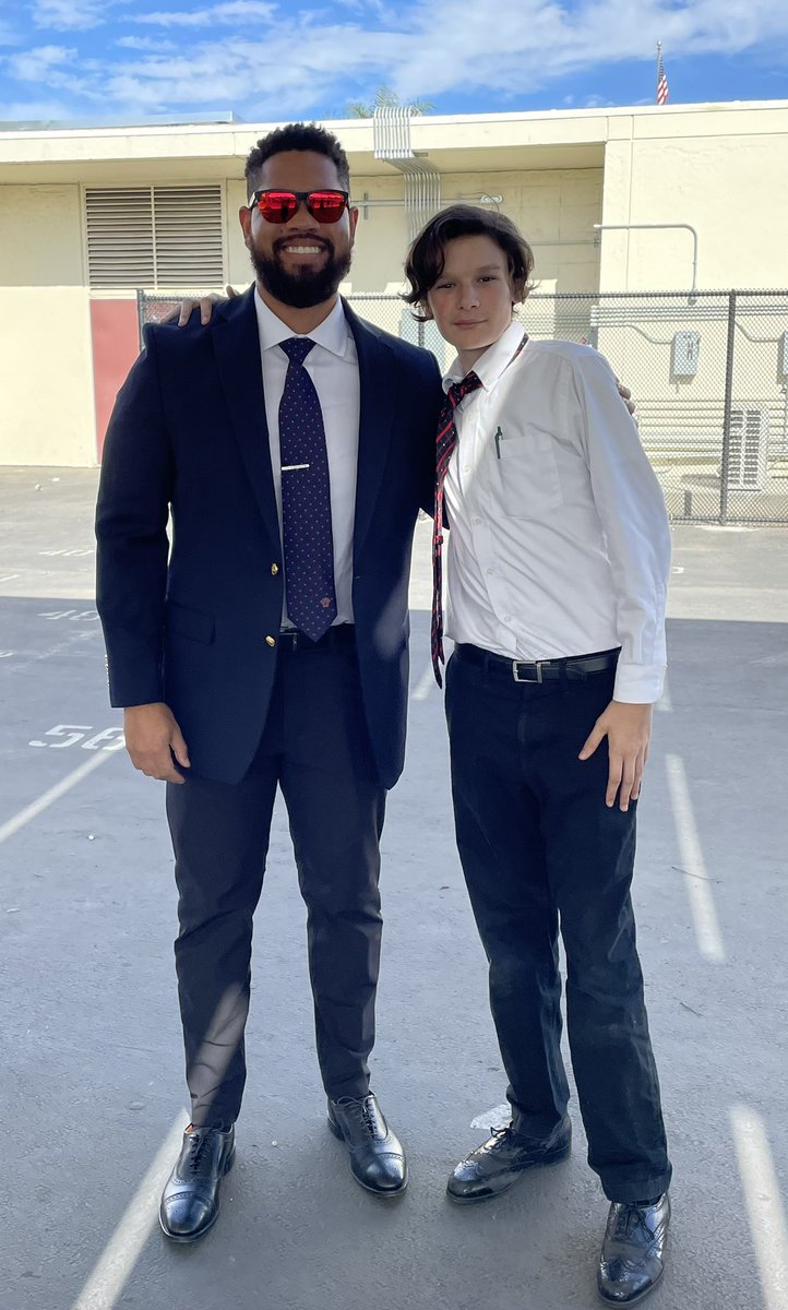 MIT student dressed for his future success on ‘dress for your future profession’ spirit day! Photographed with our Assessment and Data Specialist Oseni Maon. <a href="/MoureDeborah/">Deborah Moure</a> <a href="/mcfaddenscots/">Ignacio Muniz</a>
