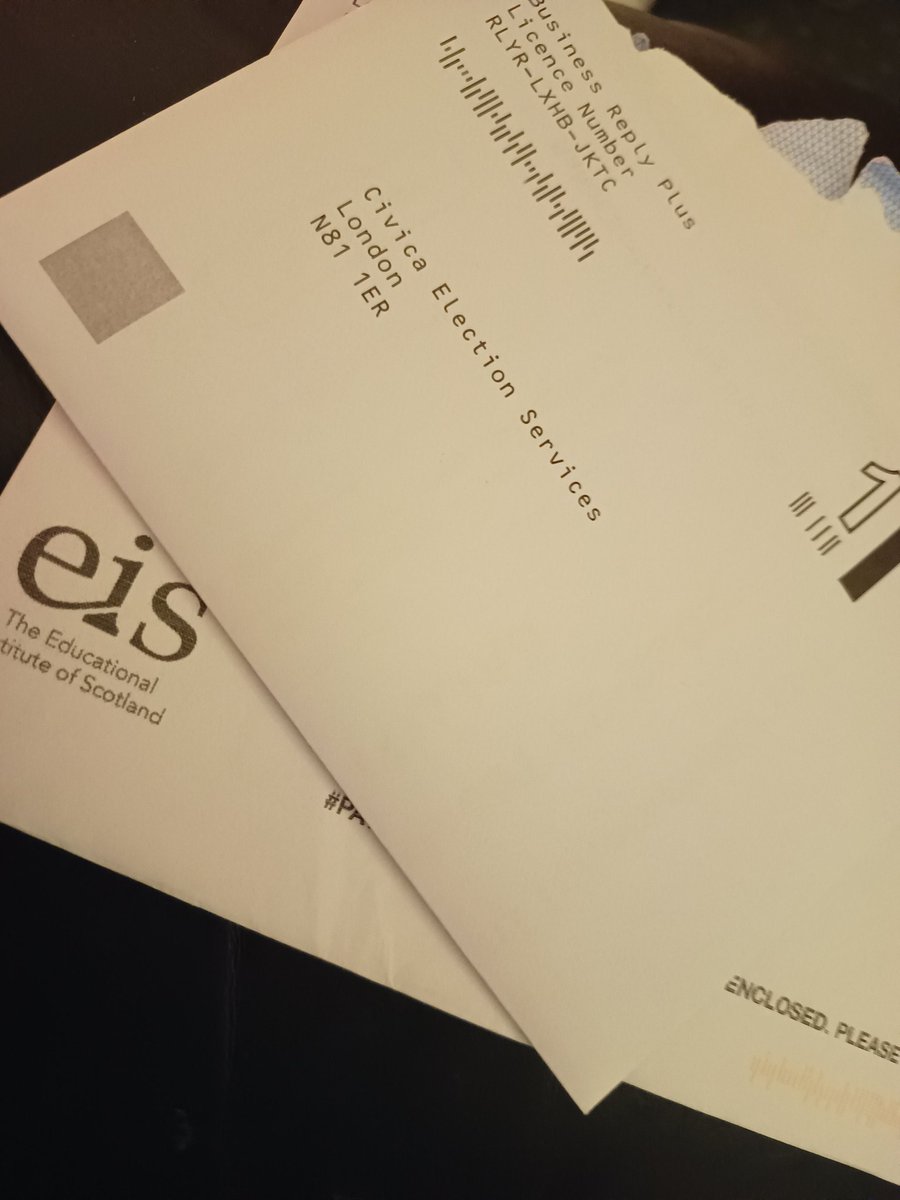Pollyteach's tweet photo. @SouthLanark_EIS that's my ballot paper ready for the post box! https://t.co/T52Ys19rAP