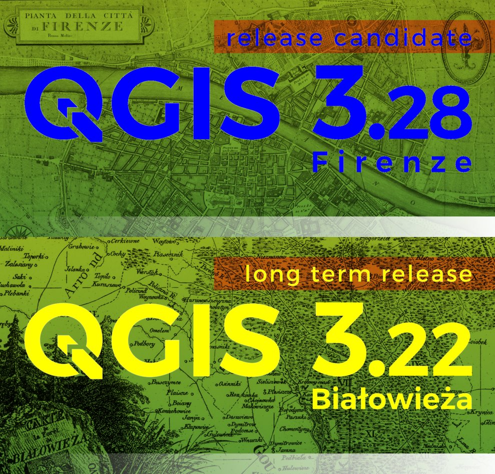 Linux, Windows and Mac packages of point release #QGIS 3.22.12 'Białowieża' (old LTR) and release candidate of 3.28.0 'Firenze' (next LTR) ready on qgis.org. Make maps not war!