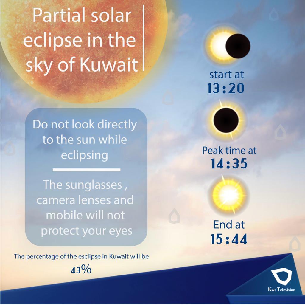 KwtTelevision's tweet photo. Important tips and advice while partial sun eclipse.

#partial_sun_eclipse
#ministry_of_lnformation_Kuwait
#sun_eclipse https://t.co/KdA7GFtDPN