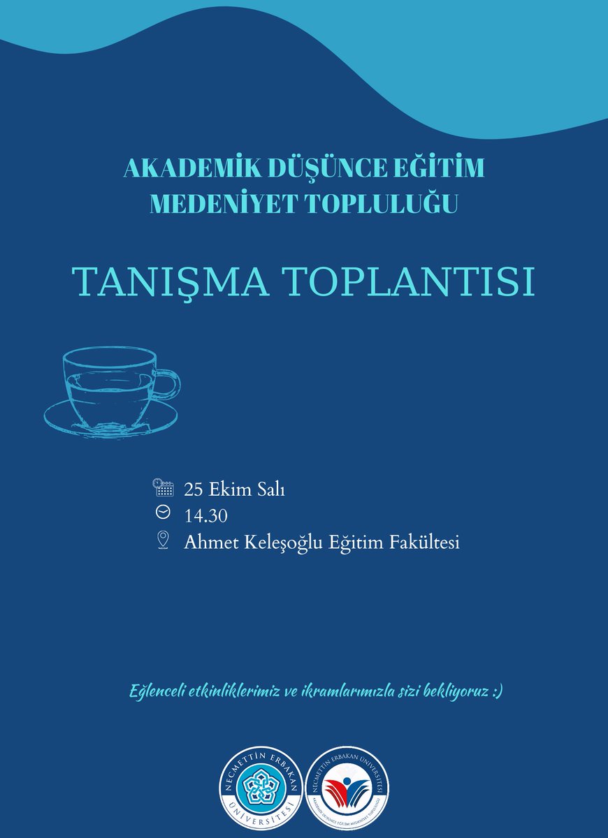 KonyaAdemNeu's tweet photo. 25 Ekim Salı günü saat 14.30'da gerçekleştireceğimiz tanışma etkinliğimize sizleri bekliyoruz ✨
Eğlenceli etkinliklerimiz ve ikramlarımızın olacağı etkinliğimize katılmak isteyen arkadaşlarımızın bize mesaj ile bildirmelerini rica ederiz ☺️ https://t.co/SWR8A0YgnD