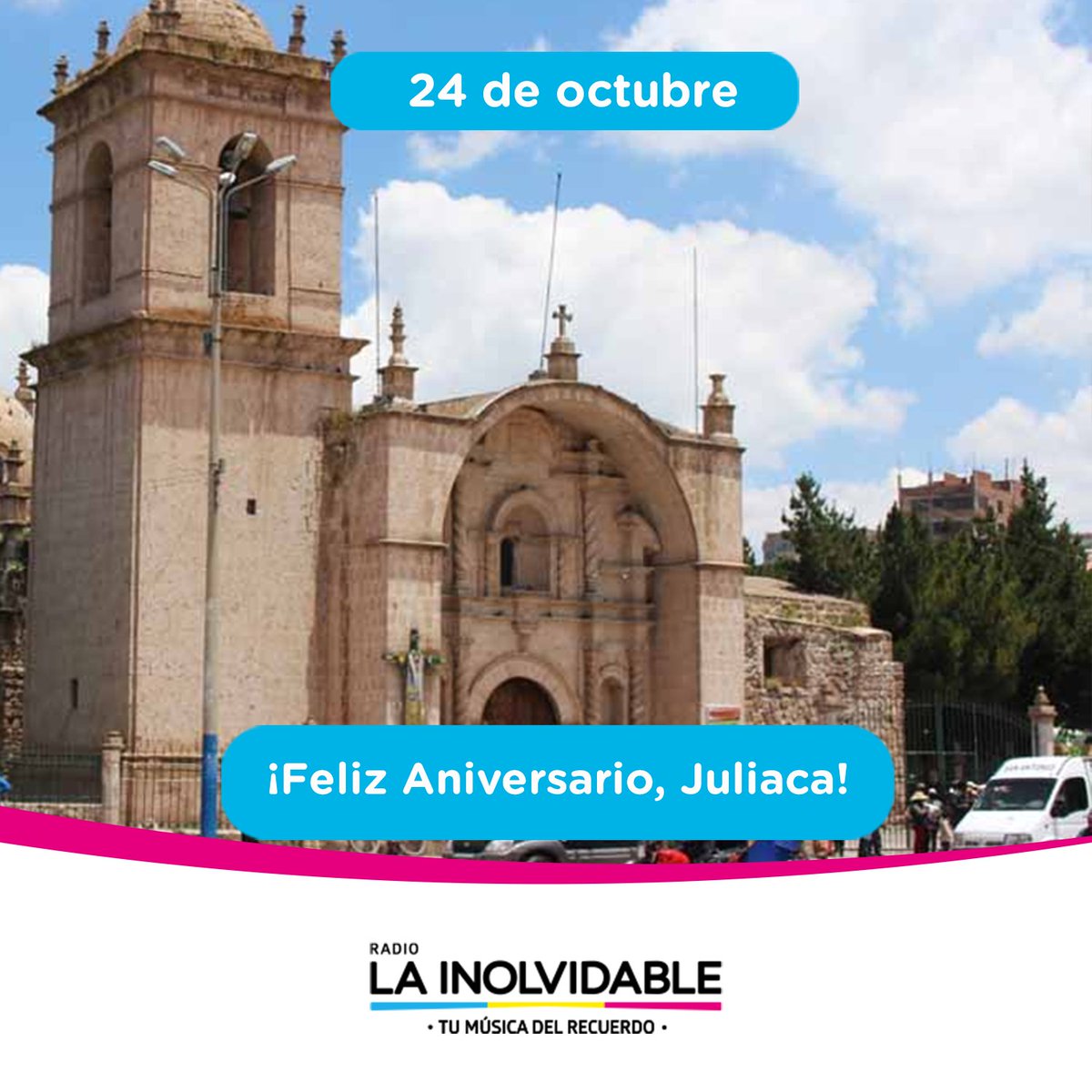 lainolvidablepe's tweet photo. ¡Feliz Aniversario, Juliaca! 🥳
📻Escúchanos en vivo en https://t.co/Z3LHuuYJb5 o en la app Oigo. https://t.co/iwei2nR3YP