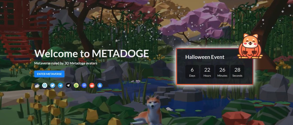 Metadogetoken's tweet photo. Metadoge Halloween🎃 Find wow out on 31th October! 

Metadoge Halloween Party is coming in 7 days, wow the date in your calendar🐶 https://t.co/0FPhjhKEbd
