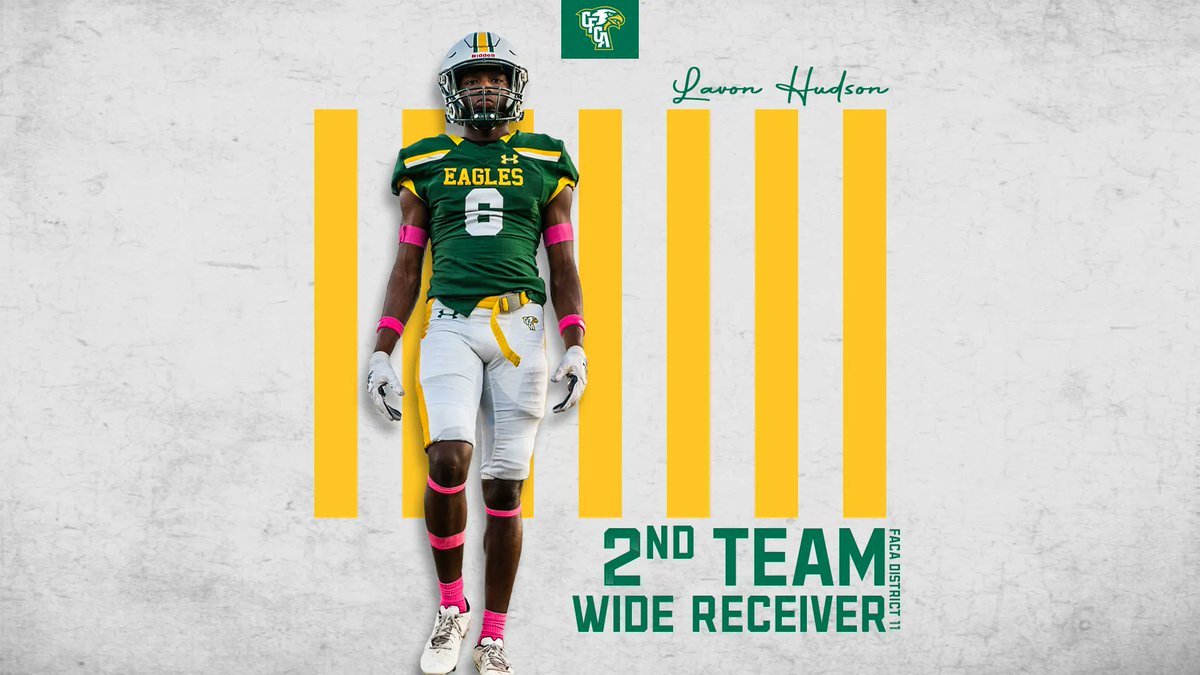 cfcaeaglepride's tweet photo. Congratulations to Lavon Hudson for being named to the FACA District 11, 2nd Team! A standout for the Eagles, Lavon is one of the many reasons our program is SOARING in to the playoffs! Well done, Lavon! https://t.co/hzrhx3ar6o
