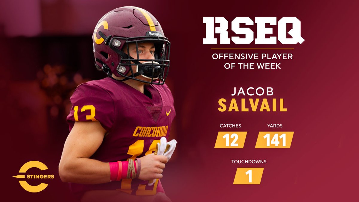 The_Stingers's tweet image. Not one but THREE RSEQ Players of the Week for 🐝🏈 after outstanding performances against McGill last Friday.

Read more: bit.ly/3D2DOOj