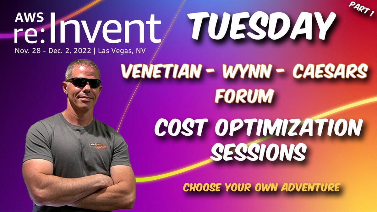 _JonMyer's tweet photo. AWS re:invent 2022 - Tuesday Cost Optimization Sessions at Venetian - Wynn - Caesars Forum
https://t.co/Nc40BJ6Ov5
#jonmyerpodcast #myermedia #aws #awscloud #costoptimization #awscost #reinvent2022 https://t.co/iAsFR2lwzf