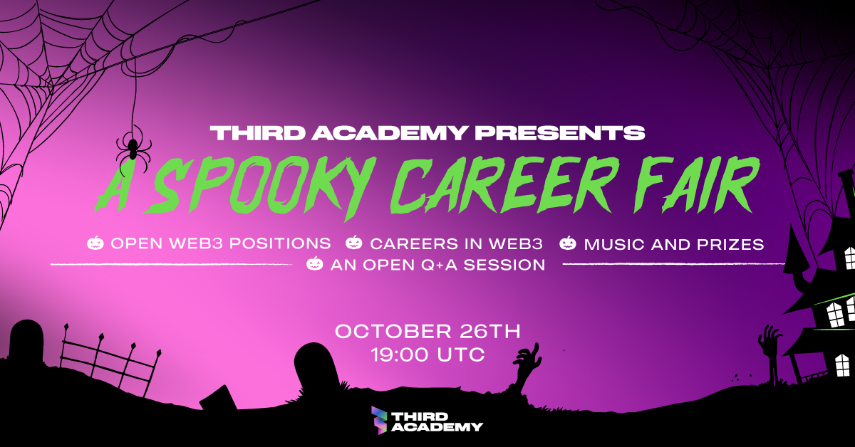 1/ 🧟‍♀️ Reminders for the Spooky Career Fair on October 26th at 19:00 UTC! 🎃 We will be sharing open positions, the hiring process, the most requested roles, and giving away some prizes! 🕷 Meet our guest speakers 👇🧵 #Web3 #TwitterSpace #Web3education #Web3jobs #Web3Career