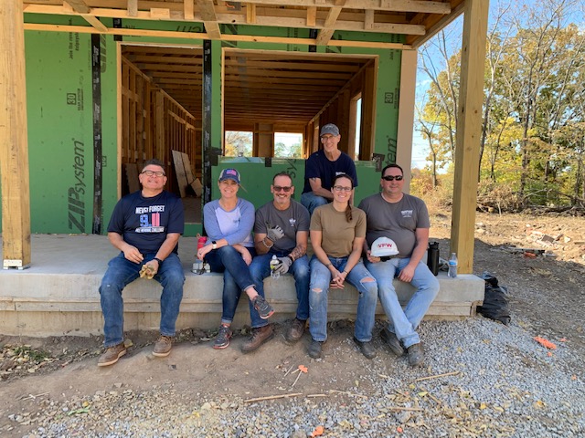 VFW_7397_Lenexa's tweet photo. Saturday Oct 22 - Post 7397 - VFW &amp; Aux members helped on another @Habitat_org house. #StillServing https://t.co/IWOftVwcTU