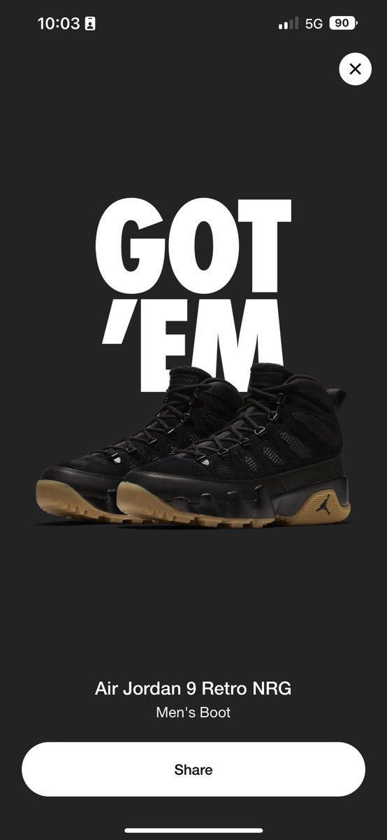 Bossmajor71's tweet photo. Becareful y’all, @Nike @nikestore will tell you that you “Got ‘Em” and then days later they cancel saying stocks out in your size. Honestly disappointing cause you make people queue up for this kind of service? https://t.co/l0fqF9Ei4i