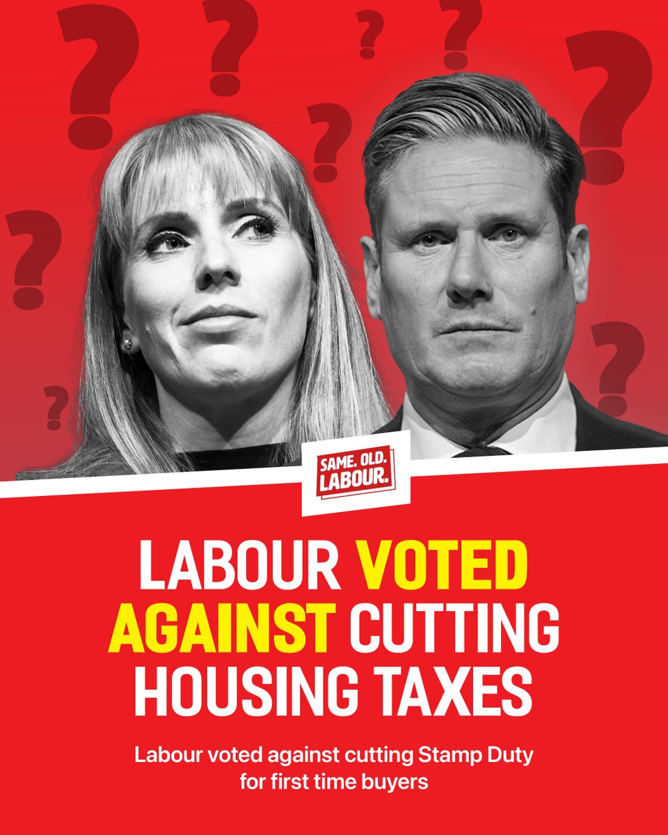 Conservatives's tweet photo. 🥀 Labour just voted against cutting taxes for first time home buyers

They are against taking 200,000 more people out of Stamp Duty... https://t.co/HxduPrWMLT