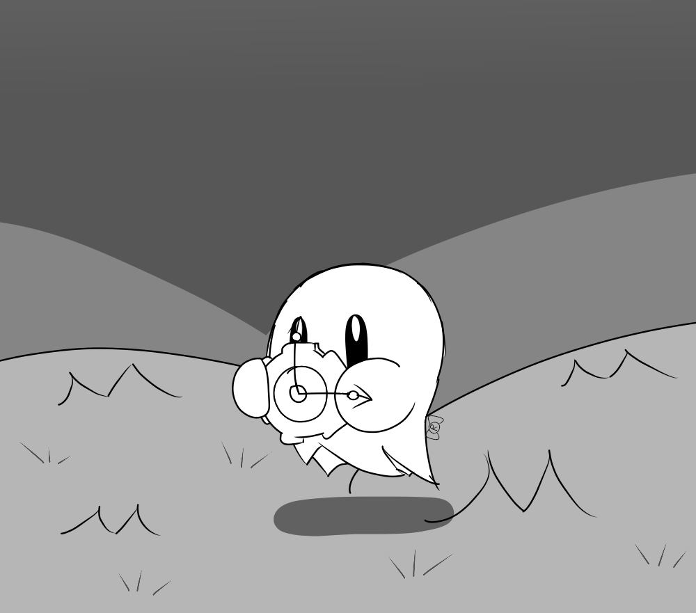OFTHESTARZ's tweet photo. [Kirby is standing out in a field, it seems he's remembered about that purchase he made from Magolor...] https://t.co/yn8znRsgDM