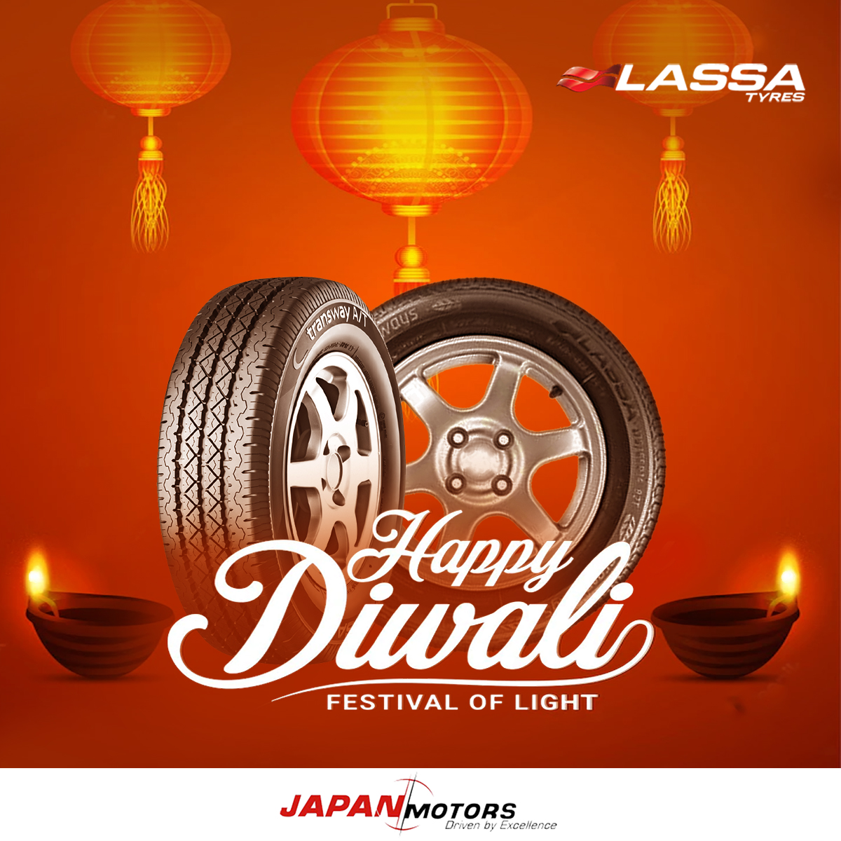 May joy and happiness fill your entire life and family on this special day! Happy Diwali ✨✨

#diwali2022 #Diwali #JapanMotors #LassaTyres #tyres #TyreChecks #diwalicelebrations #diwaliparty #FestivalOfLights