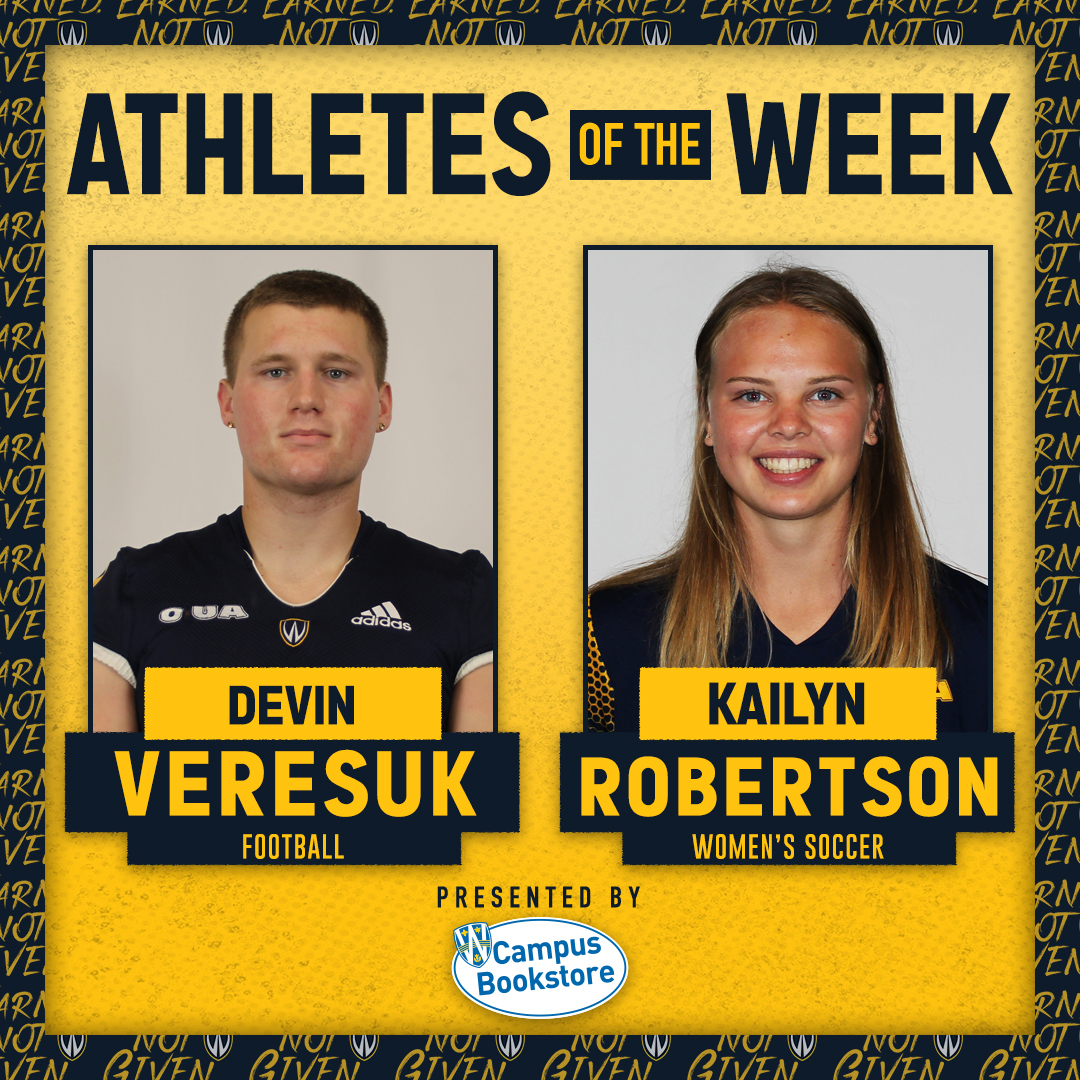 Congratulations to our athletes of the week - Devin Veresuk from Lancer Football & Kailyn Robertson from women's soccer! #AOTW #LancerFamily #WSR