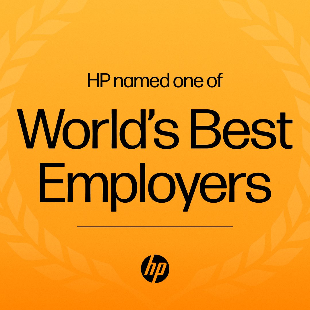 I am proud to see that HP has been named by @Forbes among “World’s Best Employers.” As we strive to be the world’s most sustainable and just tech company, it’s our people who make the difference. bit.ly/3Tz9HVw