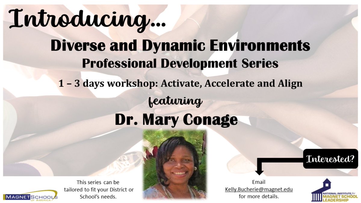 Here's an exciting new professional development series from our National Institute for Magnet School Leadership! Email kelly.bucherie@magnet.edu to learn more. #MagnetSchools