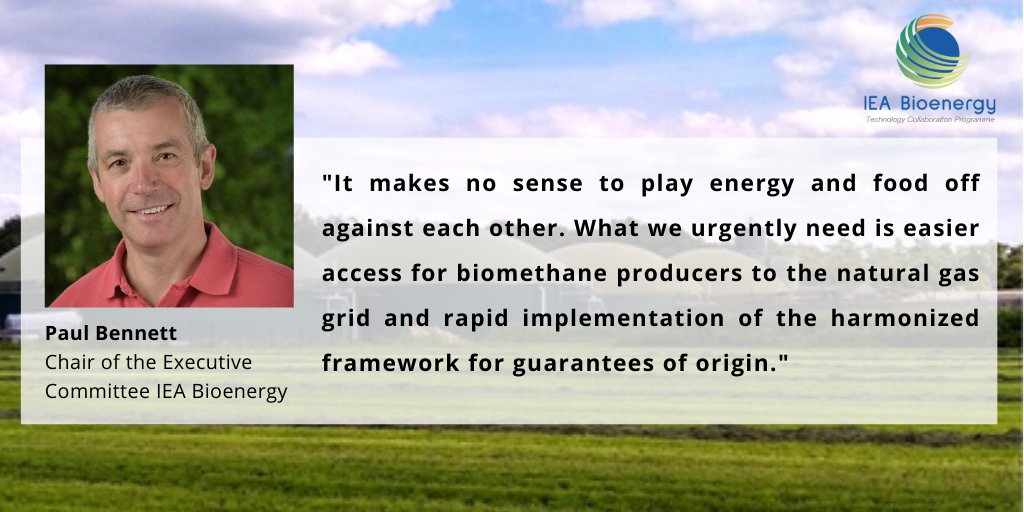 "It makes no sense to play energy and food off against each other. What we urgently need is easier access for biomethane producers to the natural gas grid and rapid implementation of the harmonized framework for guarantees of origin."
Full press release:
ieabioenergy.com/blog/publicati…