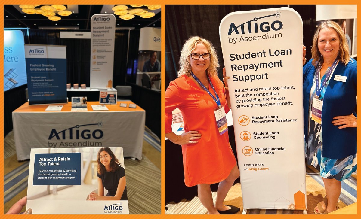 AttigoSuite's tweet photo. Good morning, @CUPAHR Annual Conference and Expo 2022 attendees! Don’t forget to stop by the Ascendium booth and ask Regional Sales Directors @Debbfuddskid and Carol Swenson how adding an SLRA benefit can help your company stand out.
#CUPAHR22 #HigherEdHR #HR https://t.co/AfXPRddF0q
