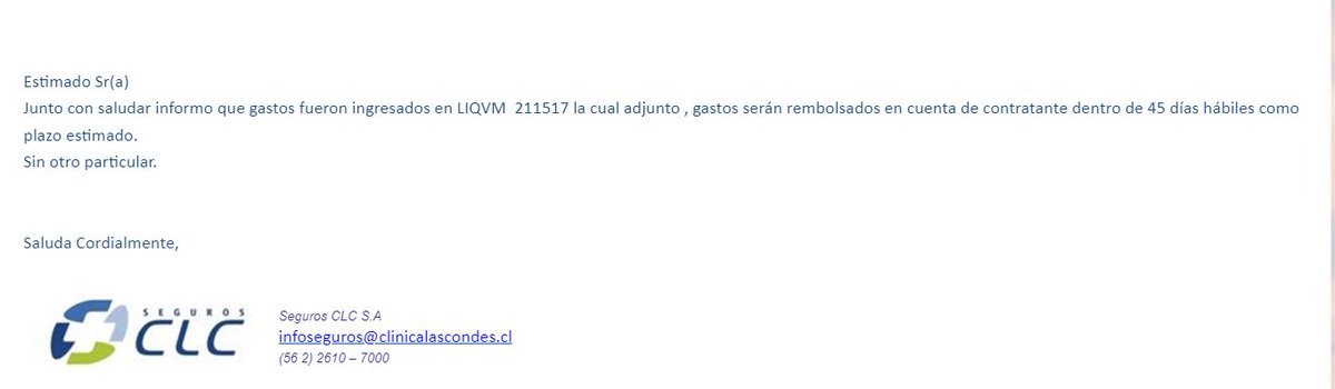 caromenares's tweet photo. @cliniclascondes #segurosclc @SERNAC como puede ser que demoren 45 días hábiles en reembolsar una consulta de control de urgencia??? Antes el copago 0 era automatico junto al bono, cambian arbitrariamente las condiciones del seguro que tengo hace al menos 9 años. https://t.co/hlxNbr5XHl