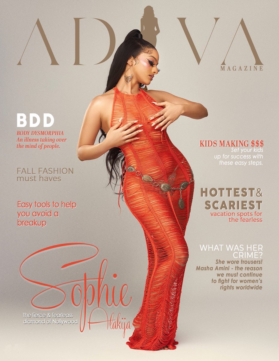adivanetworks's tweet photo. 💎 EDITION 10 COVER REVEAL 💎
The fierce and fearless diamond of Nollywood @SophieRammal_ . Join us as we step into her fabulous world &amp; see what makes her such a successful Actor, Model, Influencer, &amp; best part, Mother to two amazing young kings. DROPS TOMORROW #ADIVAMagazine https://t.co/9AF5US6bpY