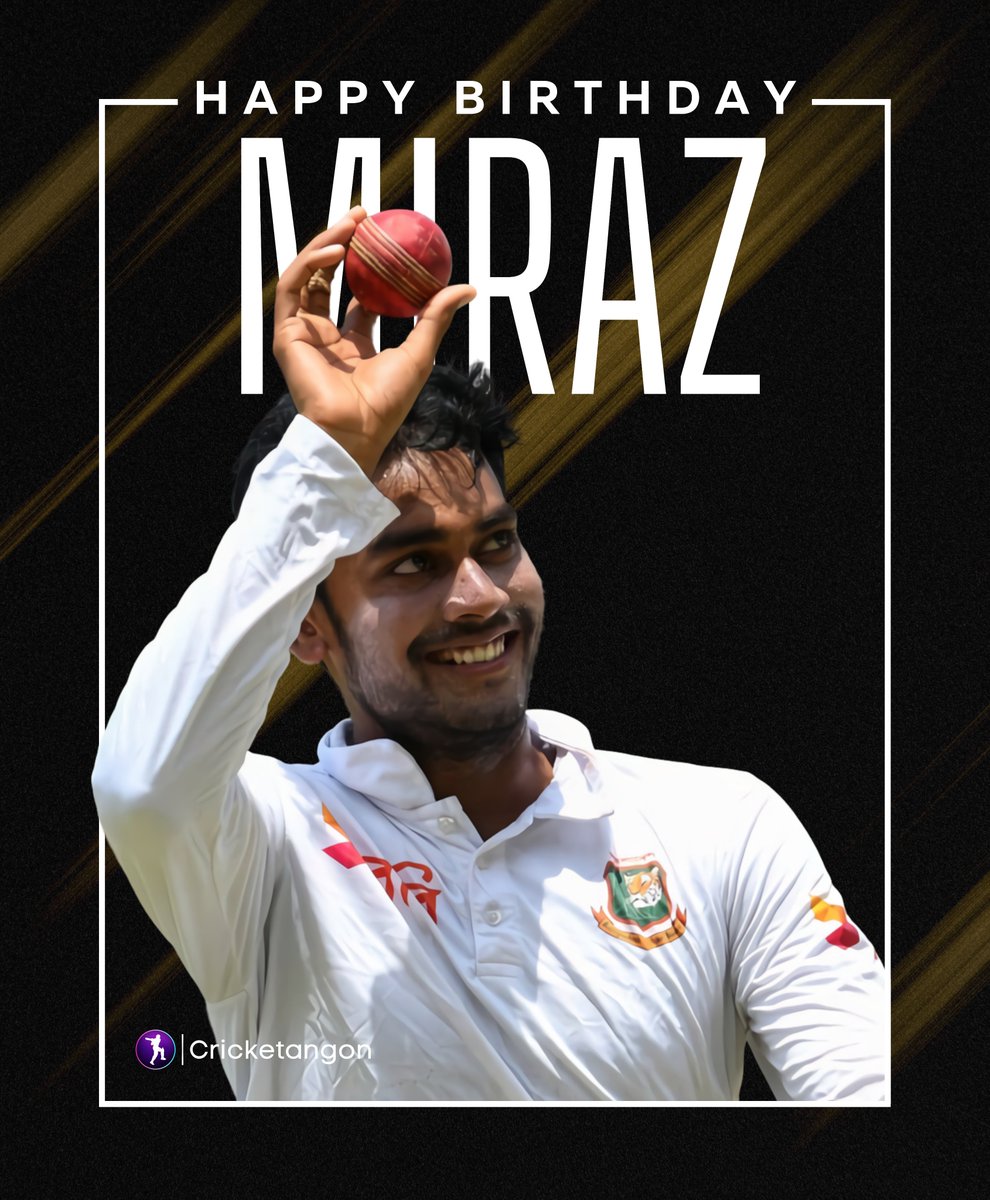 cricketangon's tweet photo. - 1️⃣1️⃣7️⃣ internationals
- 1,909 runs, 2️⃣1️⃣8️⃣ wickets
- 6th ranked ODI bowler ✨
- Player of the tournament in #U19CWC2016 and #BANvENG Test series 2016 🥇
Happy 25th Birthday to the 'Jack of all trades' of 🇧🇩, the one for the present and the future, @Officialmiraz! https://t.co/9V6AFsxA8G