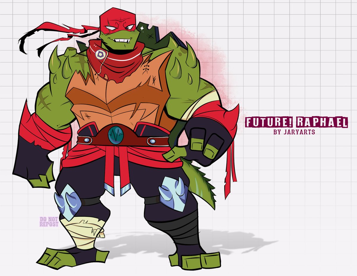 jaryarts's tweet photo. My version of Future! Raphael ❤️🐢

I was excited to make a design for him and I'm happy with the result! 🙌
He was the family's emotional support and protector, he always took care of his brothers until the end.

[#rottmnt #RiseoftheTMNT #rottmntau #SaveRiseoftheTMNT #TMNT] https://t.co/5UcjdTo3bY