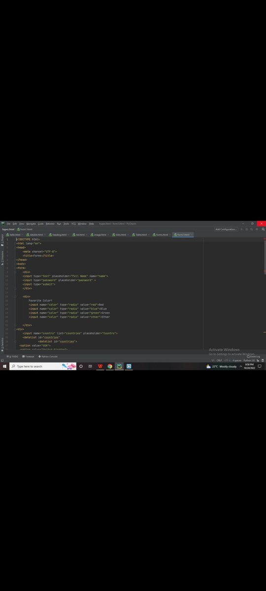 ItsShashikant17's tweet photo. Day 8 of #100DaysOfCode #100daysofcodingchallenge learnt about Forms in HTML and created different kinds of Forms using HTML. Date- 23 Oct 2022 https://t.co/p5deD3wYVn