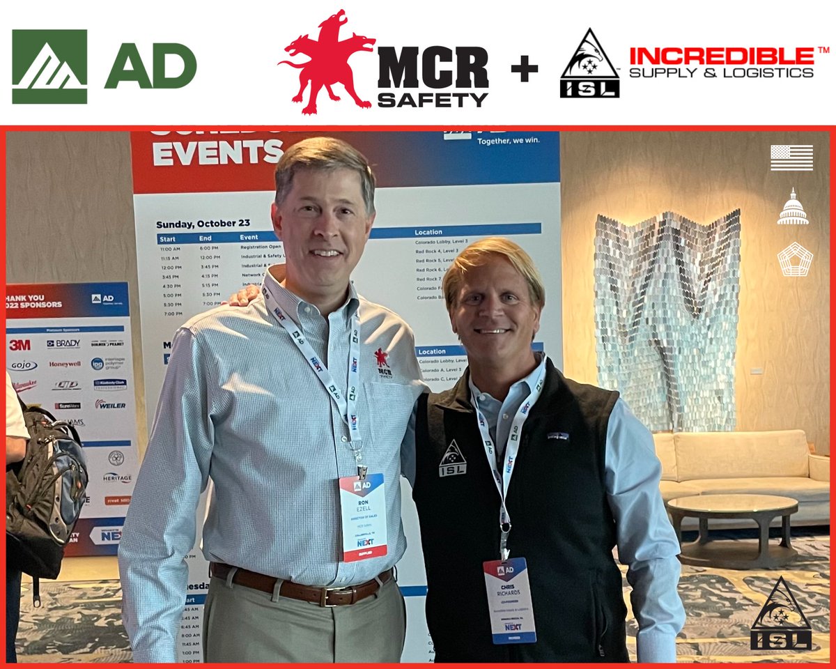 Team ISL &amp; Chris Richards are in Colorado this week at the 2022 @AD_HQ <a href="/AD_IndustrialS/">AD Industrial & Safety US</a> Industrial &amp; Safety Annual Meeting. CR is kicking off the week by connecting with Ron Ezell Jr from <a href="/MCRSafety/">MCR Safety</a> a longtime ISL Safety &amp; PPE Partner.  

#ADToetherWeWin #ADStrong #ISLBuiltToServe